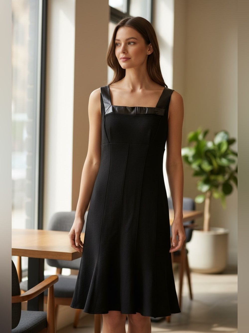 Alberto Makali black faux patent leather dress 8